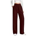 Work Pants Women Office Corduroy Stretch High Waist Pants Dressy Casual Wide Leg Joggers Trendy Loose Cozy Sweatpants