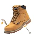 Work Safety Boots for Men Durable Crazy-Horse Leather Indestructible Steel Toe Waterproof and Non-Slip Better Warmth Men Work Shoes