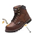 Work Safety Boots for Men Durable Crazy-Horse Leather Indestructible Steel Toe Waterproof and Non-Slip Better Warmth Men Work Shoes