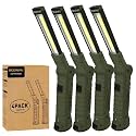 Working Light Portable, Rechargeable Work Lights with Magnetic Base Hanging Hook,360° Rotate 5 Modes,COB LED 700 Lumens Foldable Inspection Light for Car Repair, Grill and Outdoor Use(4pack)