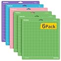 WORKLION Cutting Mat 12x12 Compatible with Maker/Maker 3/Maker 4/Air 2/Explore 3/4, Variety Sticky（Standard,Light,Strong) Vinyl Mat(6Pack)