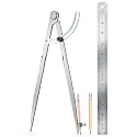 WORKLION Woodworking Compass Geometry Tool - Professional Locking Drafting Compass with Pencil Holder - 12 Inch Metal Geometry Compass for Drawing Circles and Geometry.