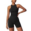 Workout Sets for Women 2 Piece Seamless Ribbed Tank Top Sport Bra High Waist Biker Shorts GYM Yoga Exercise Outfits