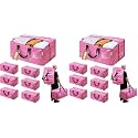 WORKPRO 12 Pack Extra Large Moving Bags with Zippers & Carrying Handles Backpack Straps, Heavy-Duty Storage Tote for Space Saving Moving Storage (Pink)