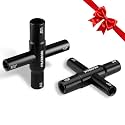 WORKPRO 2PC 4 Way Sillcock Key Set, 40Cr Universal Utility Water Key,Black