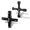 WORKPRO 2PC Water Key Wrench, 40Cr Universal Utility 4 Way Sillcock Key