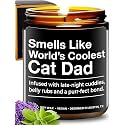 World's Coolest Cat Dad Candle, Unique Cat Lovers Gifts for Men, Funny Cat Gifts, Perfect Pet Themed Presents, Thoughtful Cat Gift from Daughter &amp; Son, Birthday, Christmas, Father's Day, Gift-Ready