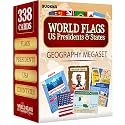 World Flags, US Presidents and States Geography Flash Cards for Kids 10+