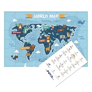 World Map Jigsaw Puzzle for Kids 48