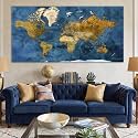 World Map Wall Art for Living Room