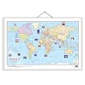 World Political Map Educational Charts | 20"X30" inch |Non-Tearable and Waterproof | Double Sided Laminated |Useful for Preparation of SSC, UPSC, RRB, IES, and Other Exams