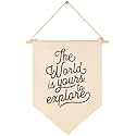 The World is Yours to Explore-Adventure Flag Sign Gift for Baby Newborn Boys Girls Kids-Banner Pennant Wall Decor Gift for Nursery Bedroom Playroom Decor-Baby Gift Shower