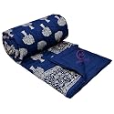 TC - 400 Pure Cotton Traditional Rajasthani Floral Design with Gold Printed Jaipuri Quilt/Razai/Rajai (Light Weight, Double Bed-90 x 105 Inch) (Design 2)