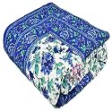 TC - 400 Pure Cotton Traditional Rajasthani Floral Printed Jaipuri Quilt/Razai/Rajai (Light Weight, Double Bed-90 x 105 Inch) (Design 9), multi Color