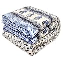 400 TC Pure Cotton Traditional Jaipuri Design Printed Light Weight Single Bed Quilt/Razai/Rajai - 85 x 55 Inches (Design 7)| TC - 200, Multicolor
