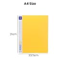 Worldone A4 Display Book File Folder | 40 Top Loading Clear Pockets | 0.8 mm Virgin PP | Display File for Presentations, Documents, Reports | Radiant Yellow | Pack of 2