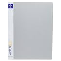 Worldone Display Book File, 0.8 mm Virgin PP for Documents with 40 Bound Top Loading Plastic Binder Sleeves Thick PP Board, Folder for Individuals, School &amp; Offices, Size A4, Grey, Set of 2