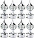 Worldson Silver Curtain Knobs Curtain Rods Rod