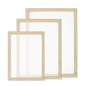 worown 3 size wooden paper making mould frame papermaking screen for diy paper craft and dried flower handcraft
