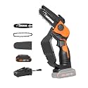 WORX Cordless Mini Chainsaw, 20V 5" Pruning Saw, WG324
