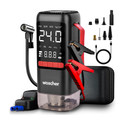 Woscher i5 6in1 Portable Car Jump Starter|150 PSI Digital Tyre Inflator & Vacuum Cleaner 1 ft Battery Jumper Starter