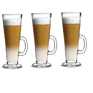 wosta 270 ml irish glass coffee mug set with convenient handle tea glasses for hotcold beverages thermal shock resistant tempered glass mugs for cappuccino latte espresso 3
