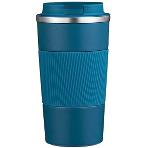 wosta travel mug insulated coffee cup with leakproof lidvacuum insulation stainless steel reusable for hot cold coffee non-slip protective cover vanila 420 ml without smart display