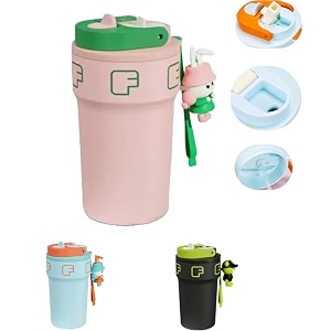 wosta travel mug insulated coffee cup with leakproof lidvacuum insulation stainless steel reusable for hot cold coffee non-slip protective cover pink 550 ml