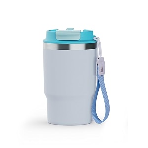 wosta travel mug insulated coffee cup with leakproof lidvacuum insulation stainless steel reusable for hot cold coffee non-slip protective cover blue 479 ml