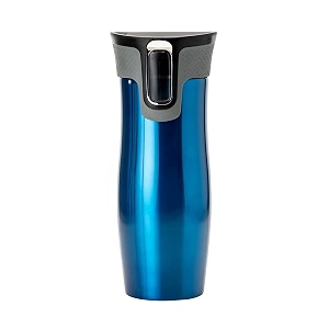 wosta travel mug insulated coffee cup with leakproof lidvacuum insulation stainless steel reusable for hot cold coffee non-slip protective cover blue auto-seal 420 ml
