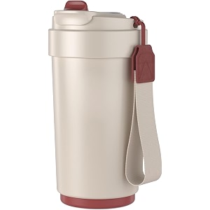 wosta travel mug insulated coffee cup with leakproof lidvacuum insulation stainless steel reusable for hot cold coffee non-slip protective cover vanila 420 ml without smart display