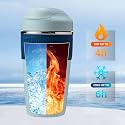 Wosta Travel Mug, Insulated Coffee Cup with Leakproof Lid,Vacuum Insulation Stainless Steel Reusable for Hot Cold Coffee,Tea, Thermal Mug with Non-Slip (Blue, 350 Ml)