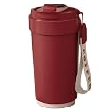 Travel Mug, Insulated Coffee Cup with Leakproof Lid,Vacuum Insulation Stainless Steel Reusable for Hot Cold Coffee, Non-Slip Protective Cover, (Ruby Red, 420 Ml Without Smart Display)