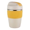 Travel Mug, Insulated Coffee Cup with Leakproof Lid,Vacuum Insulation Stainless Steel Reusable for Hot Cold Coffee, Non-Slip Protective Cover, (Yellow, 350 Ml)