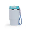 Wosta Travel Mug, Insulated Coffee Cup with Leakproof Lid,Vacuum Insulation Stainless Steel Reusable for Hot Cold Coffee, Non-Slip Protective Cover, (Blue, 479 Ml)