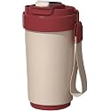 Travel Mug, Insulated Coffee Cup with Leakproof Lid,Vacuum Insulation Stainless Steel Reusable for Hot Cold Coffee, Non-Slip Protective Cover, (Beige, 420 Ml Without Smart Display)