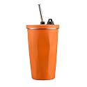 Wosta Travel Mug, Insulated Coffee Cup with Leakproof Lid,Vacuum Insulation Stainless Steel Reusable for Hot Cold Coffee, Non-Slip Protective Cover, (Orange, 600 Ml)