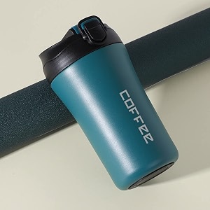 wosta travel mug insulated coffee cup with leakproof lidvacuum insulation stainless steel reusable for hot cold coffee non-slip protective cover army green 400 ml