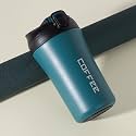 Wosta Travel Mug, Insulated Coffee Cup with Leakproof Lid,Vacuum Insulation Stainless Steel Reusable for Hot Cold Coffee, Non-Slip Protective Cover, (Army Green, 400 Ml)