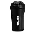 Wosta Travel Mug, Insulated Coffee Cup with Leakproof Lid,Vacuum Insulation Stainless Steel Reusable for Hot Cold Coffee, Non-Slip Protective Cover, (Matte Black, 400 Ml)