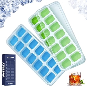 square ice tray set ice cubes maker mold ice maker tray easy pop up design food grade silicone make perfect square ice cubes 2 pcs