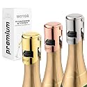 WOTOR Champagne Bottle Stoppers, Stainless Steel, 3 Pack (Triple Color)
