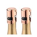 WOTOR Champagne Bottle Stoppers, Stainless Steel, 2 Pack (Rosegold)