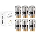 WOTOR Champagne Bottle Stoppers, Stainless Steel, 6 Pack (Silver)