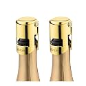 WOTOR Champagne Bottle Stoppers, Stainless Steel, 2 Pack (Gold)