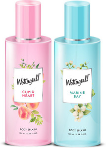 wottagirl cupid heart  marine bay body spray combo for women 100ml pack of 2 2 items in the set