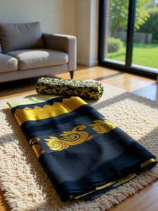 fabwomen woven mysore art silk saree with unstitched blouse
