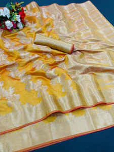fabwomen woven mysore art silk saree with unstitched blouse