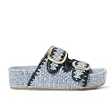 Woven Platform Sandals For Women Espadrilles Open Toe Flatform Raffia Sandals Slip On Slide Sandals Casual Woven Sandals Summer Beach Sandals