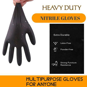 wovfly caring solutions disposable nitrile examination gloves  black size m  multipurpose gloves nitrile examination gloves